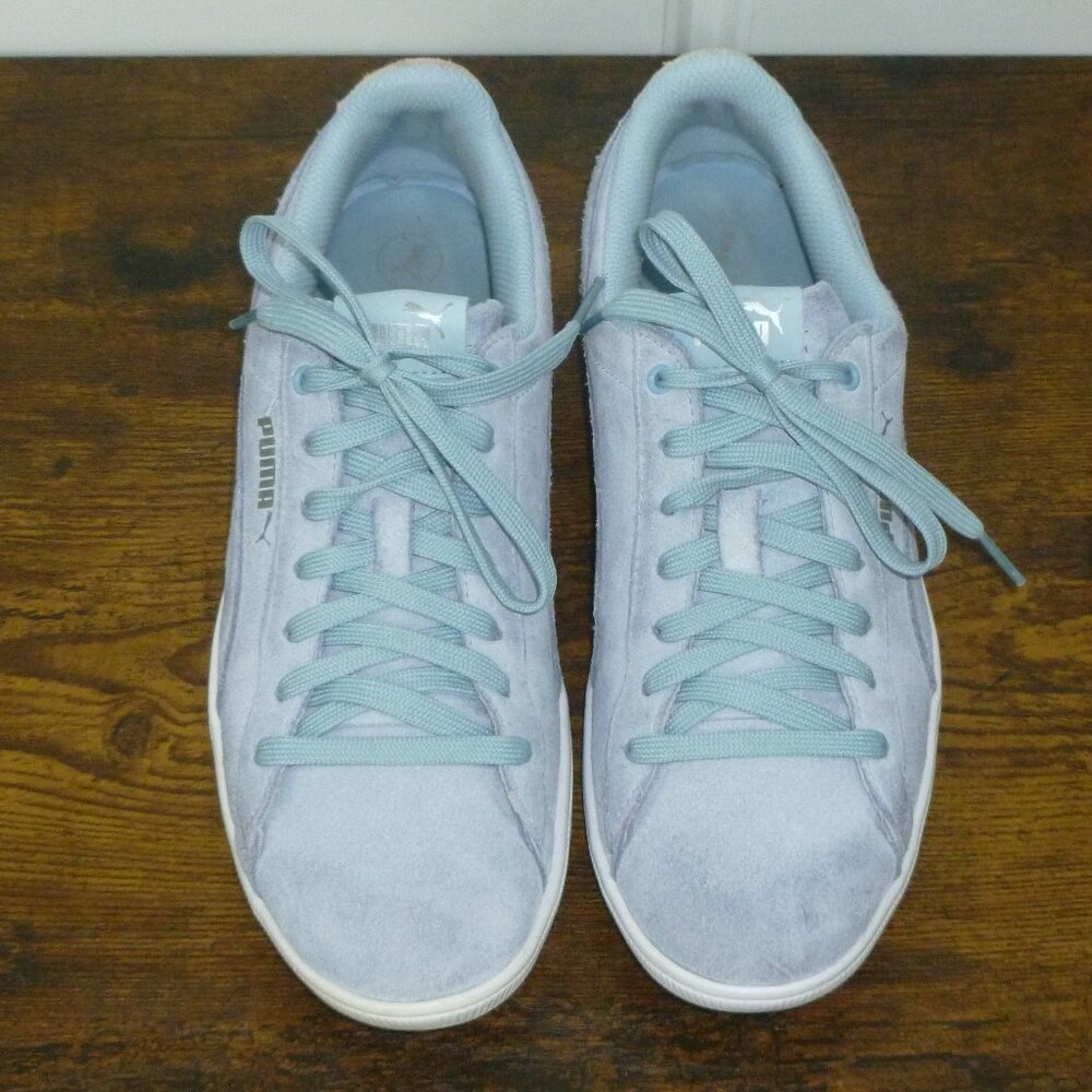 Puma Vikky v2 Suede Sneakers in Light Blue Suede - Picture 3 of 14